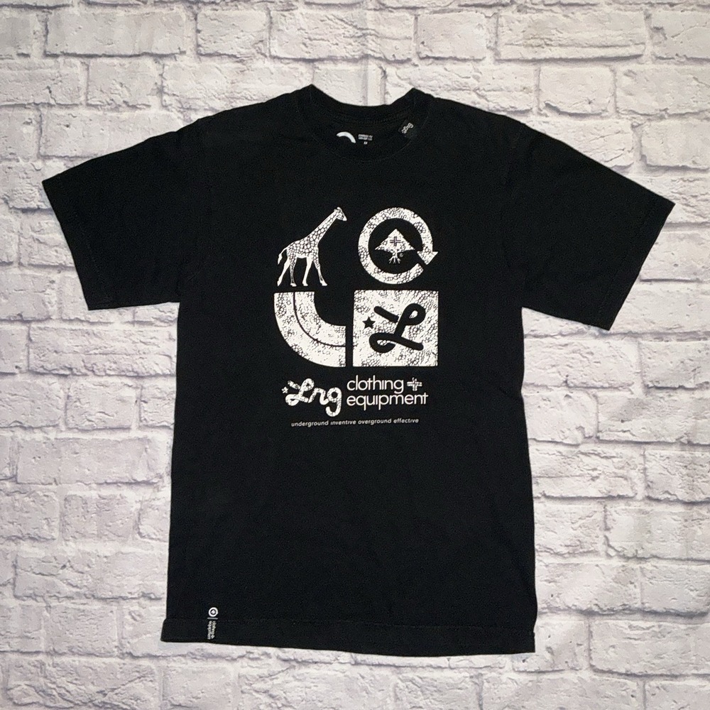 LRG Lifted Research Group Short Sleeve Standard Fit T-Shirt Men's Size Med Black
